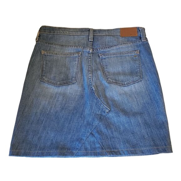 Madewell 26 The Slim Boy Jean Skirt Mini Blue Denim Grunge Steampunk - Picture 2 of 4